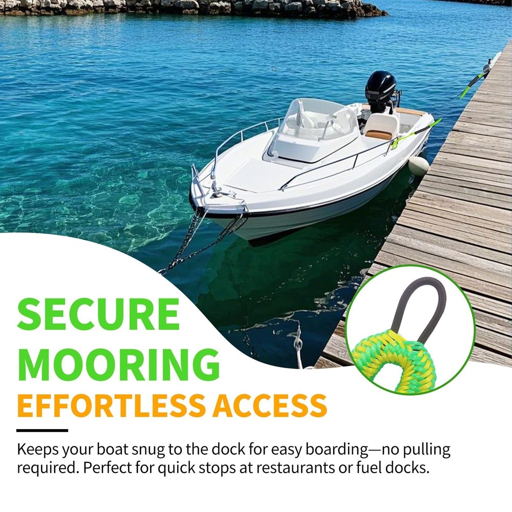 3FT Bungee Dock Lines for Boats, Single Hook Boat Ropes for Docking with Loop...