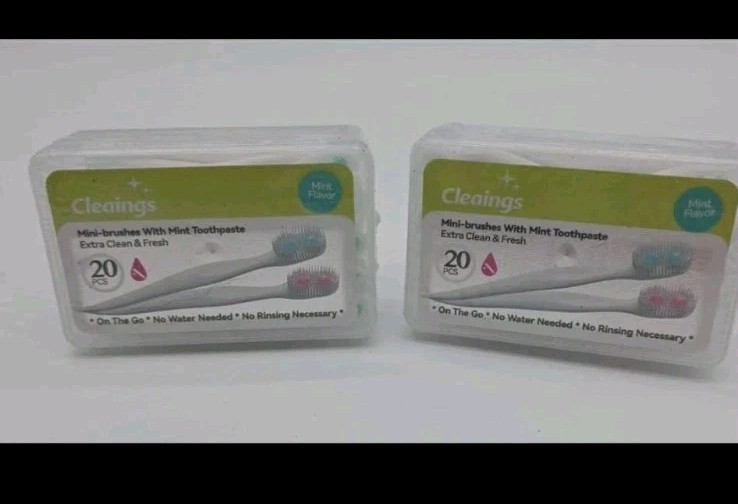 Mini Brushes-Disposable Toothbrushes  Mint Toothpaste 2pk Exp 12/26