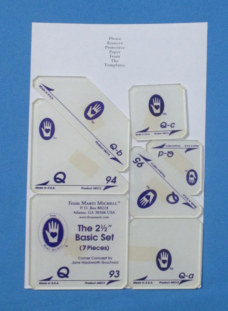 Marti Michell Perfect Patchwork Acrylic Templates Set Q with 7 Templates