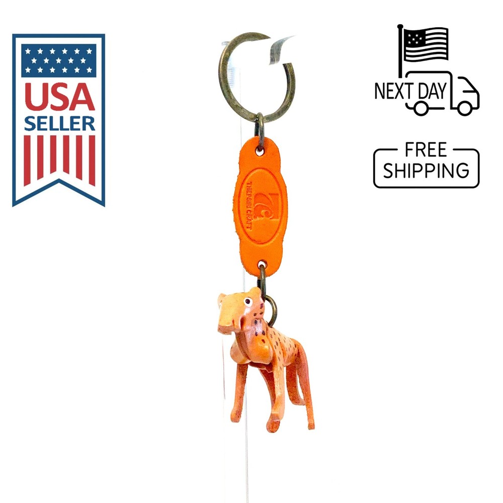 Cheetah Handmade Leather Keyring