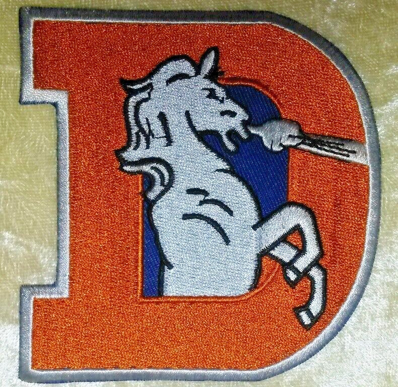 Denver Broncos "D" 3.5" Iron On Embroidered Patch ~ Free Tracking!