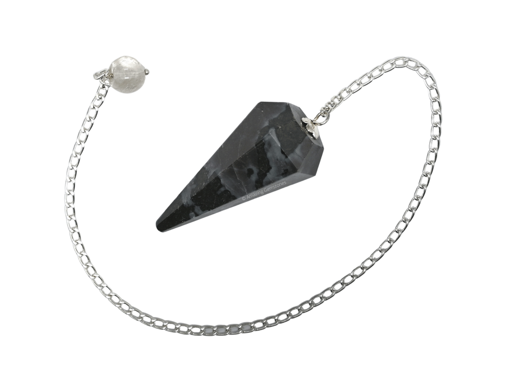 Indigo Gabbro Dowsing Crystal Pendulum