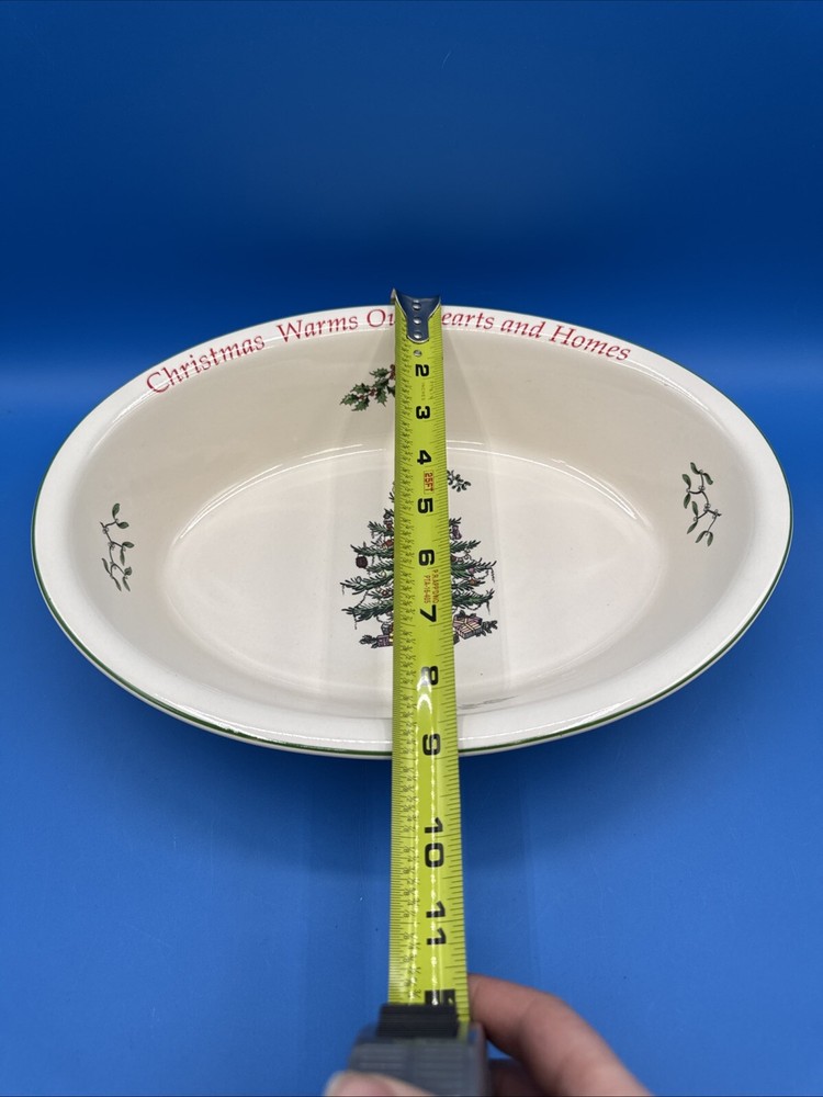 Spode Christmas Tree Sentiment Oval Rim Dish