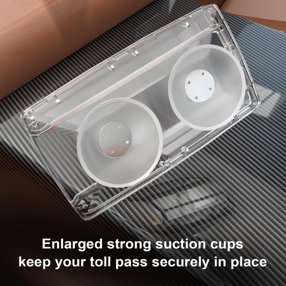 FLLIK 2 Pack EZ Pass Holder for Windshield. Ezpass with Strong Suction Cups.