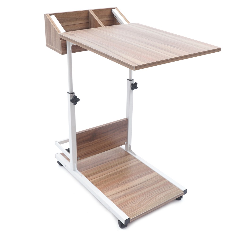 Rolling Laptop Desk Bedside Table Computer Over Bed Standing Height Adjustable