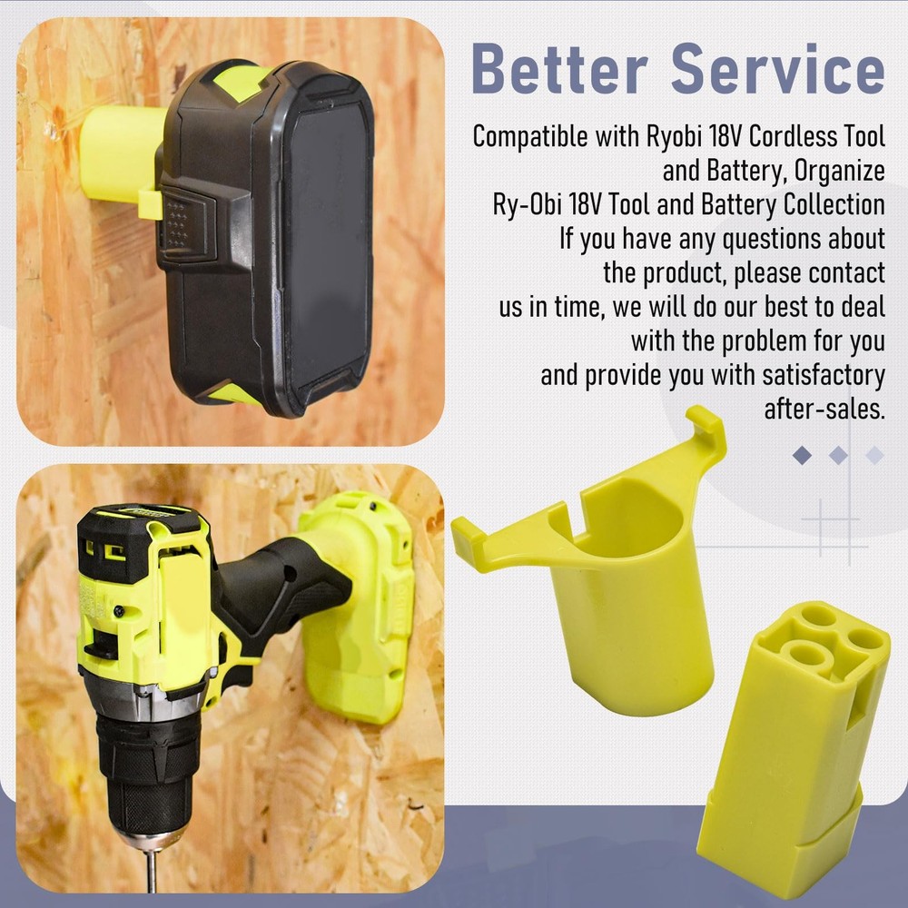12 Pack Battery Holder Set for Ryobi 18V Tool – Wall Mount Storage Organizer for