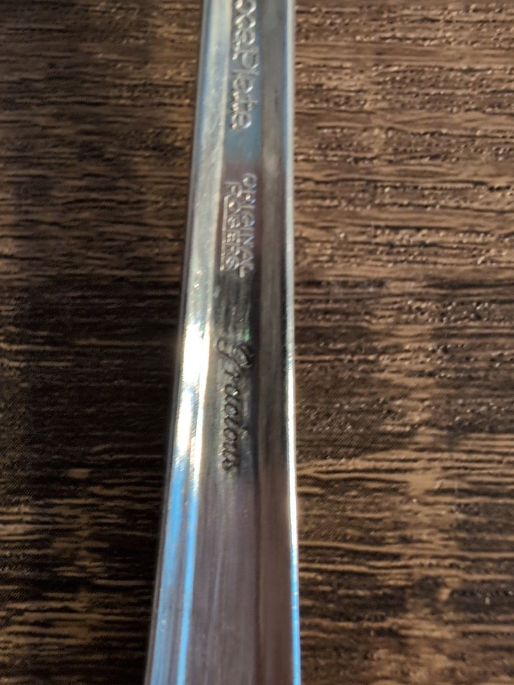 Vtge Fascination Silverplate Cold Meat Serving Fork Floral Scroll Pattern 8.5"