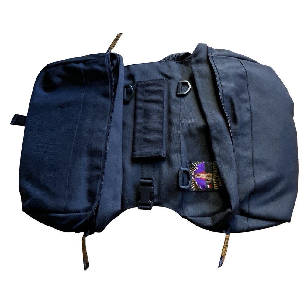 Outward Hound Dog Saddle Backpack Adjustable Black Medium Clip On Removable