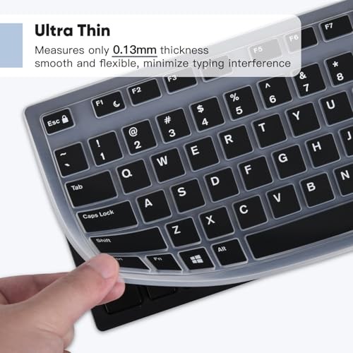 Keyboard Cover Skin Compatible with Amazon Basics Wired USB Keyboard Black