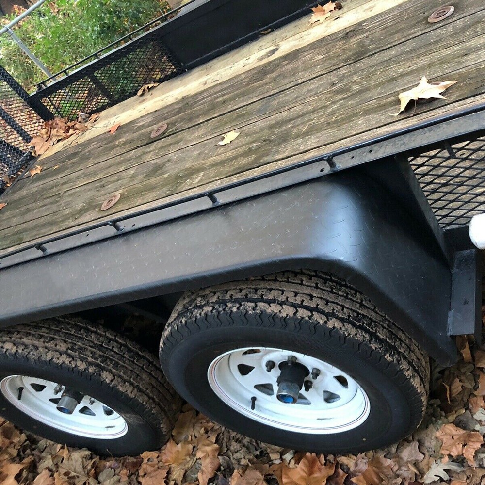 (2)- Steel Diamond Tread Plate Tandem Axle Trailer Fenders 10" X 72" X 13"