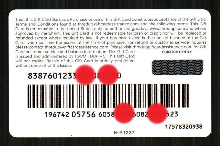 THREDUP Think Secondhand First ( 2023 ) Gift Card ( $0 )