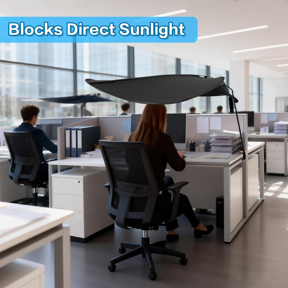 62''Adjustable Office Cubicle and Desk Shade, Cubicle Shade, Adjustable Worki...