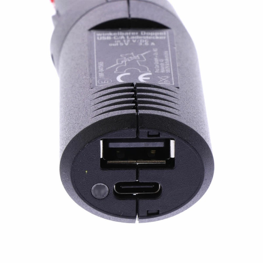 USB-A/C 3.6A socket with adjustable DIN socket