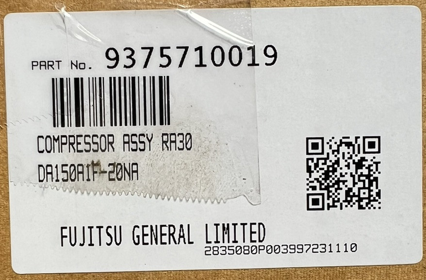 Fujitsu 9375710019 Twin Rotary Compressor for Mini Split System