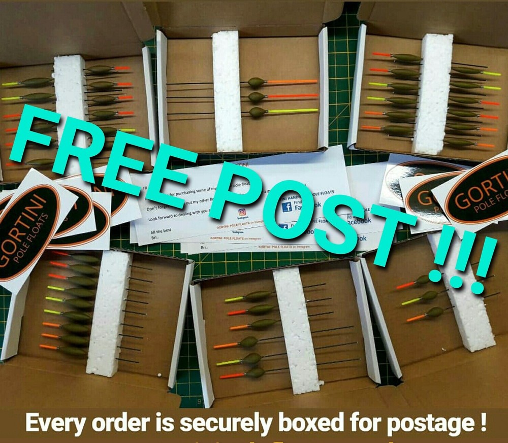 3 no. Handmade GORTINI No. 5 (0.5g) Carbon Chianti 'Solid core tip' pole float