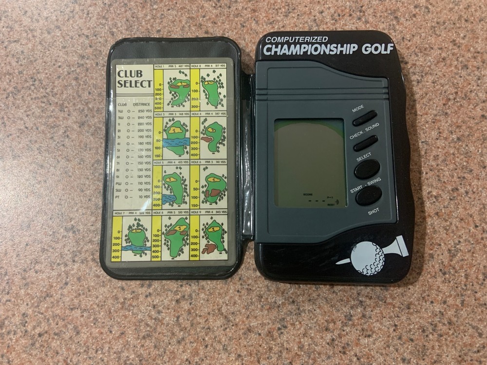 Computerized Championship Golf Electronic Hand Held Game Tested & Working