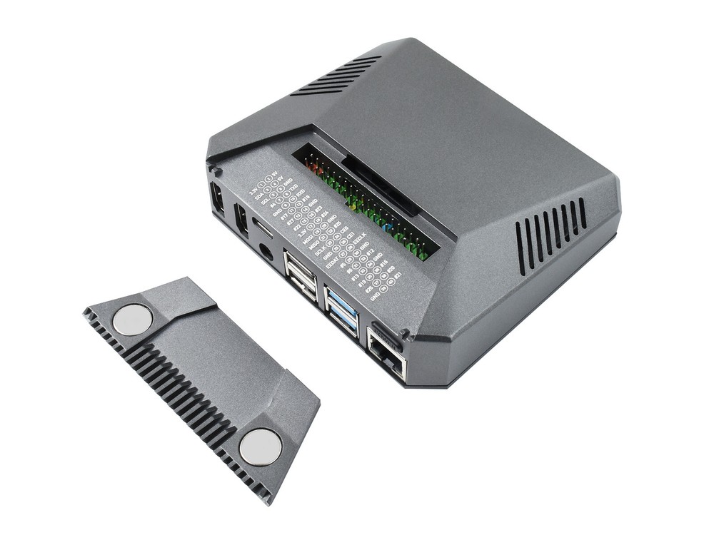 Waveshare Argon One Aluminum Case for Raspberry Pi 4 Power Button Cooling Fan