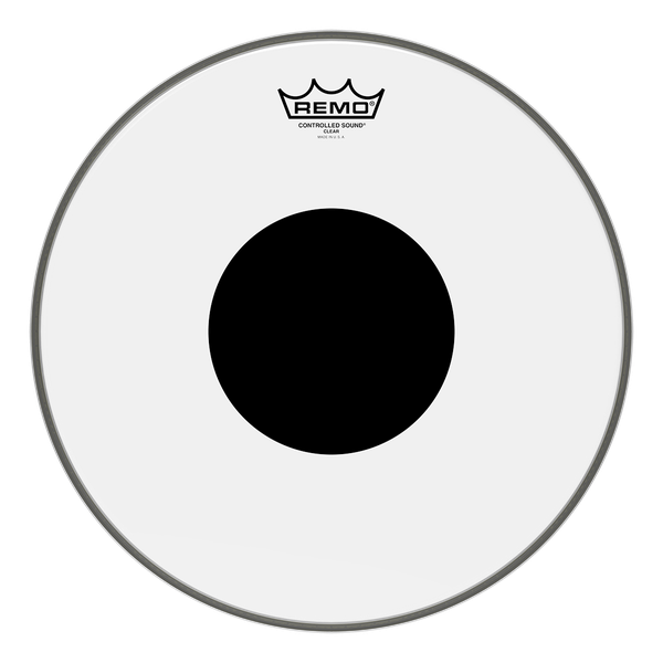 Remo 14" Controlled Sound Clear, Black Dot