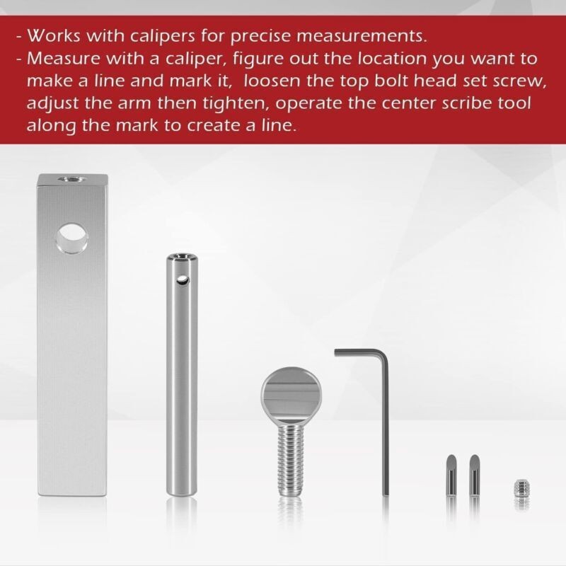 Knife Maker Center Scribe with Adjustable Carbide Tip for Blade Making & Grinder