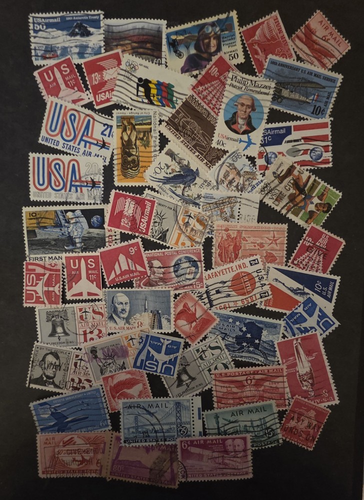 US Airmail Stamp Lot 50 Different Used T21163