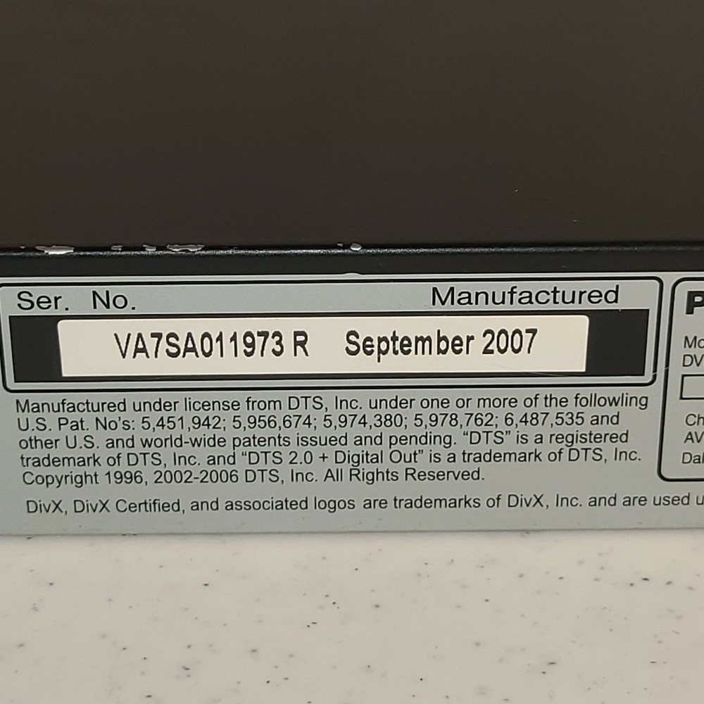 Panasonic DVD Player DVD-S53 Tested & WORKING No Remote Control