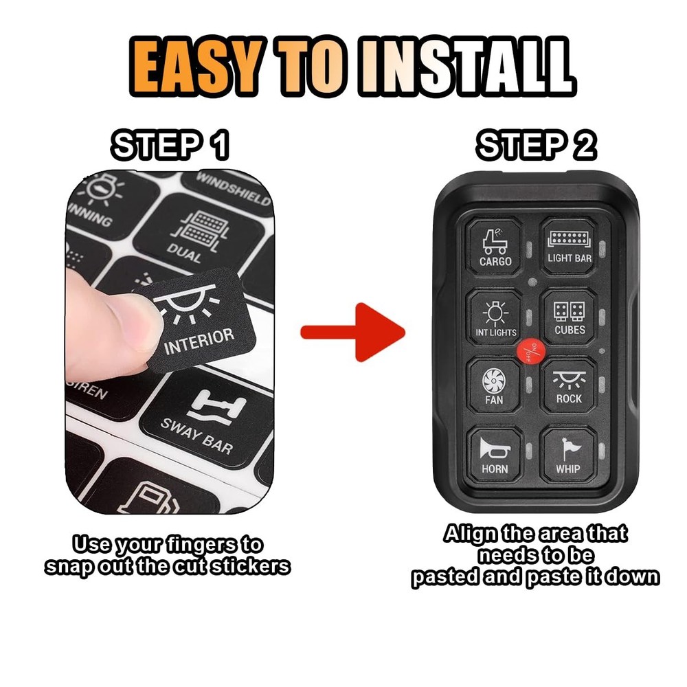 120PCS Auto Switch Panel Labels Decal Kit for Car Dashboard Boat RV