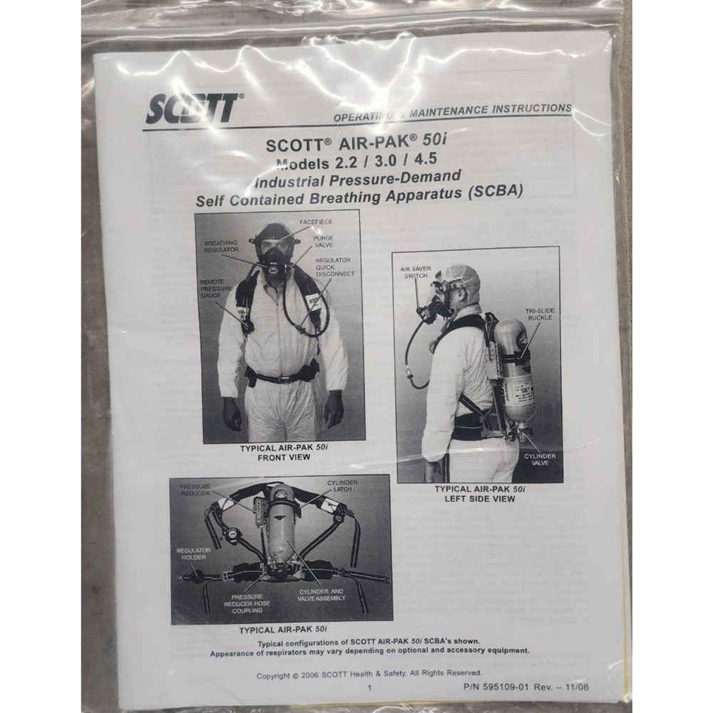 SCOTT AIR-PAK 50i With Tank, Instructions, Case