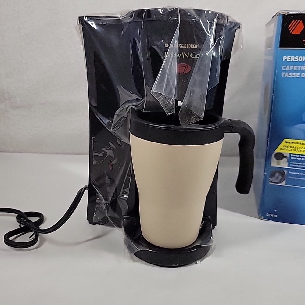 Black & Decker Brew & Go Personal Coffee Maker with Cup Model DCM18 Open Box