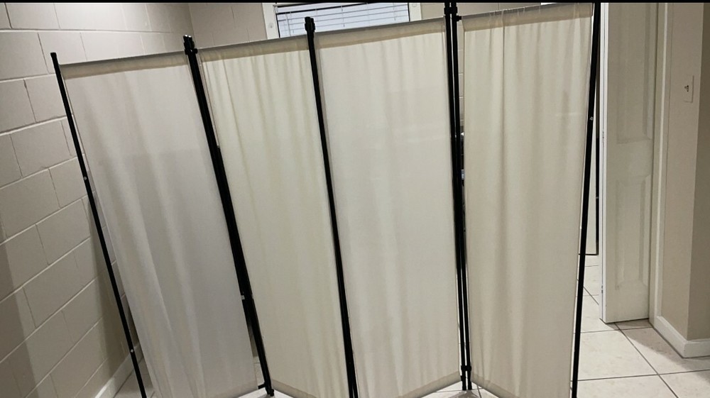 4 Panels Room Space Folding Divider (White)