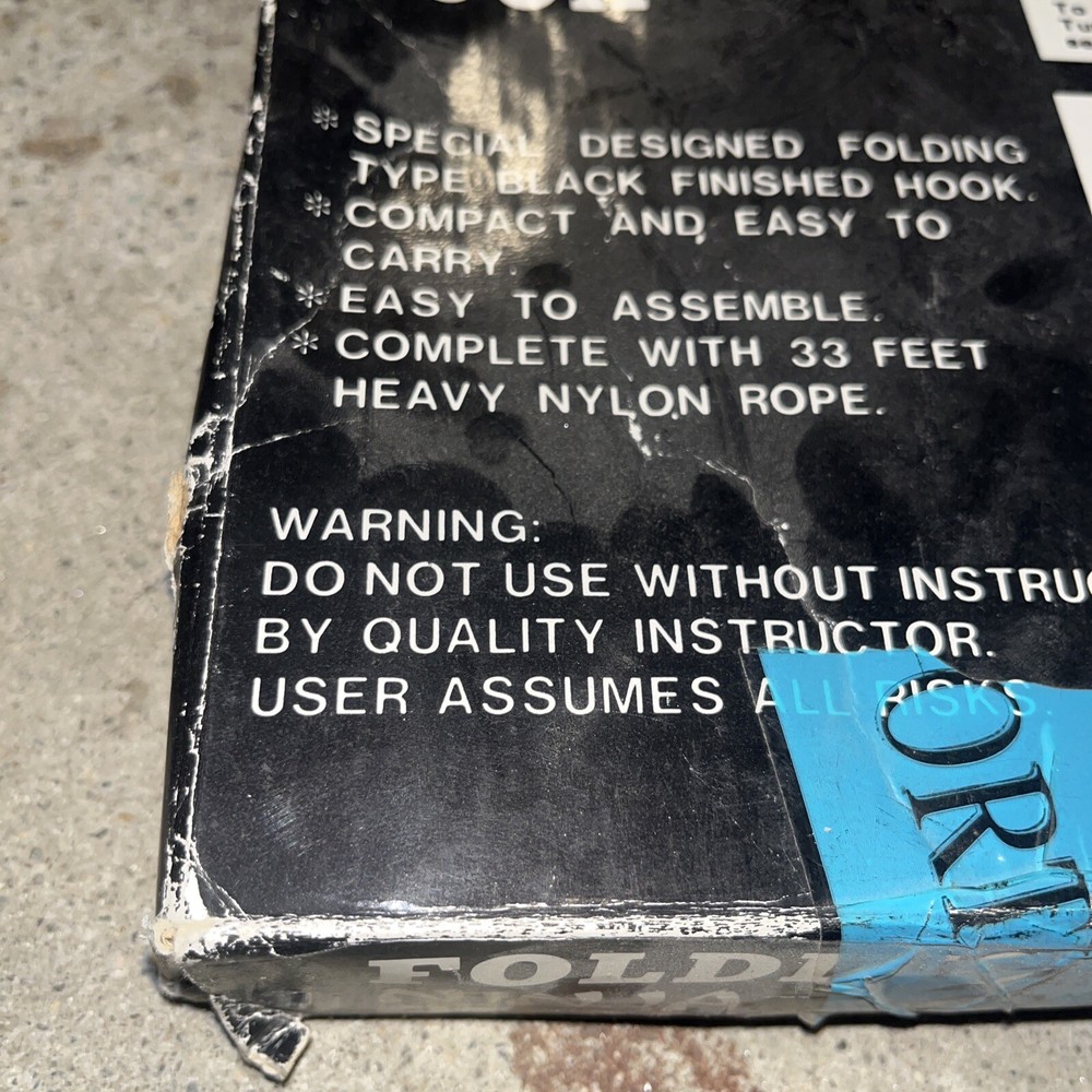 Ninja Folding Grappling Hook & 33ft Rope Black Compact New In Box