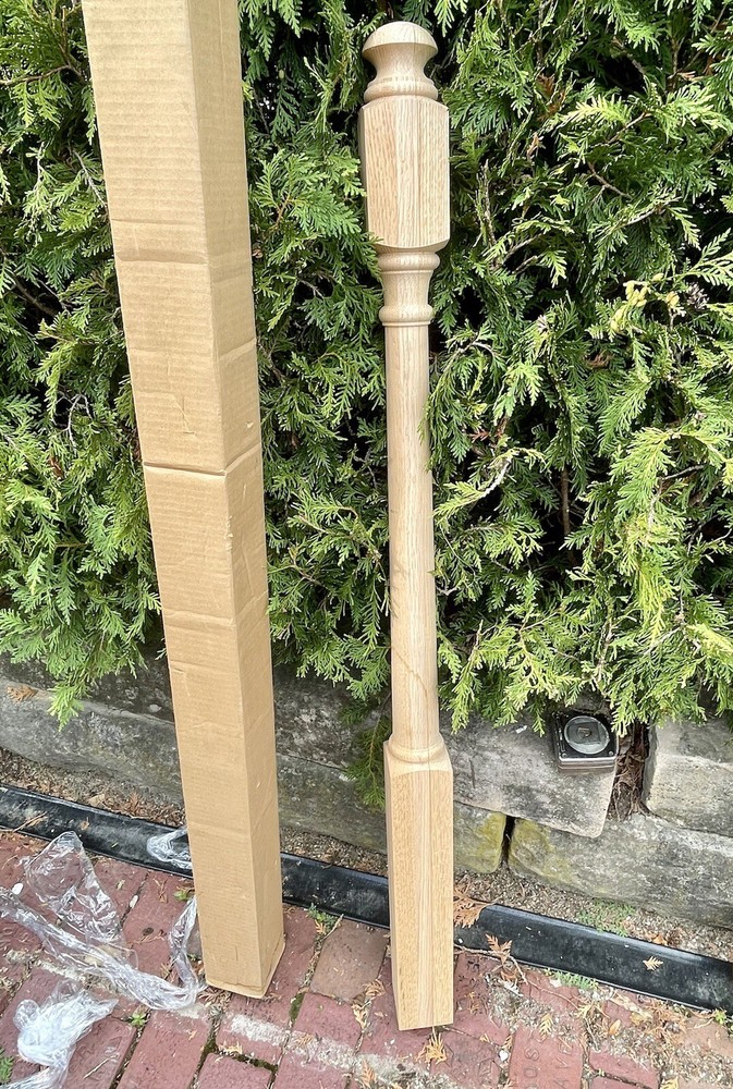 Large New Old Stock Victorian Style Solid OAK STARTING Newel Post 48” Architectu