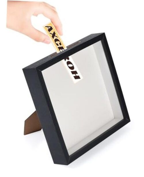 8"x8" Shadow Box Display Frame with Slot,Top Loading Adventure 8"x 8" Black