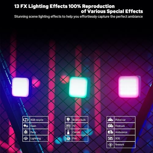 VS5 R Magnetic RGB LED Video Light with Soft Diffuser, Small Panel Light White