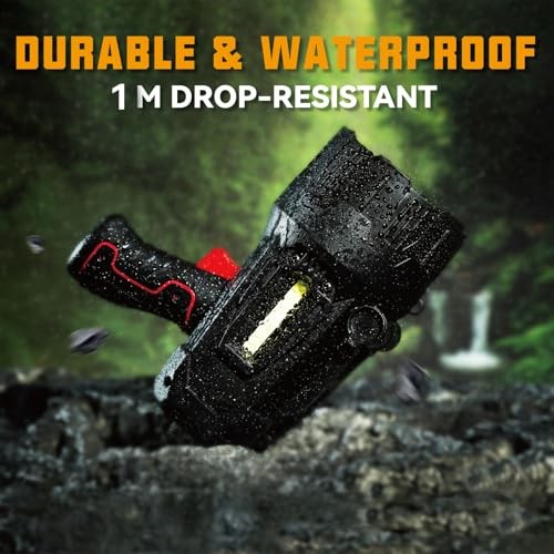 Rechargeable Spotlight, 1500 Lumens LED Spotlight Flashlight, Waterproof