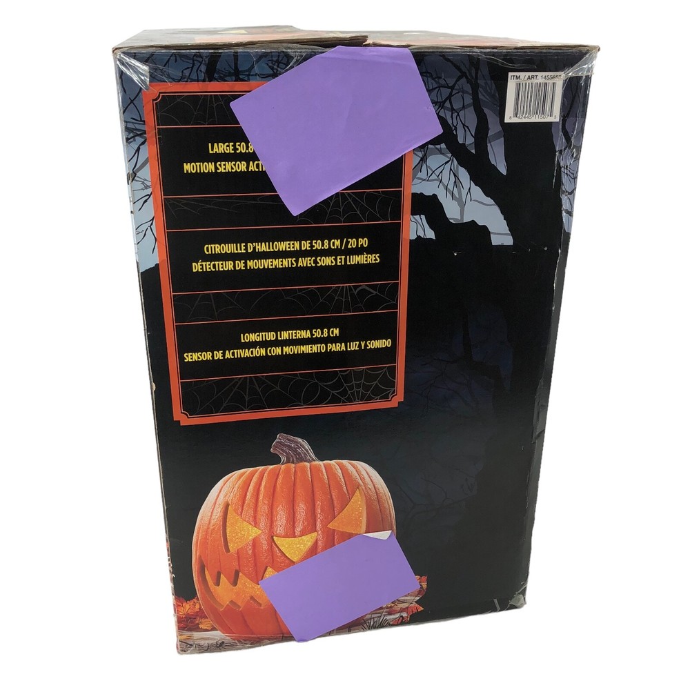 20" Halloween Motion Sensor Activated Jack O Lantern Pumpkin w/Led Lights Costco