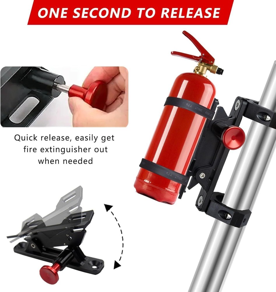 UTV Fire Extinguisher Mount Kit Adjustable Quick Release Bar Car Roll Bracket