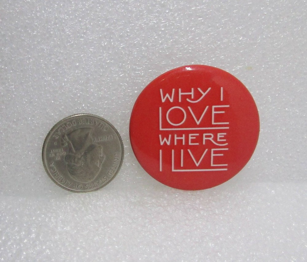 Why I Love Where I Live Button Pin