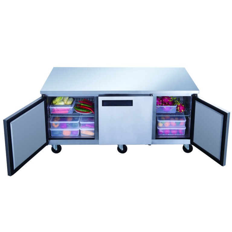 DUKERS DUC72F, 2-Door 72" UNDER COUNTER FREEZER
