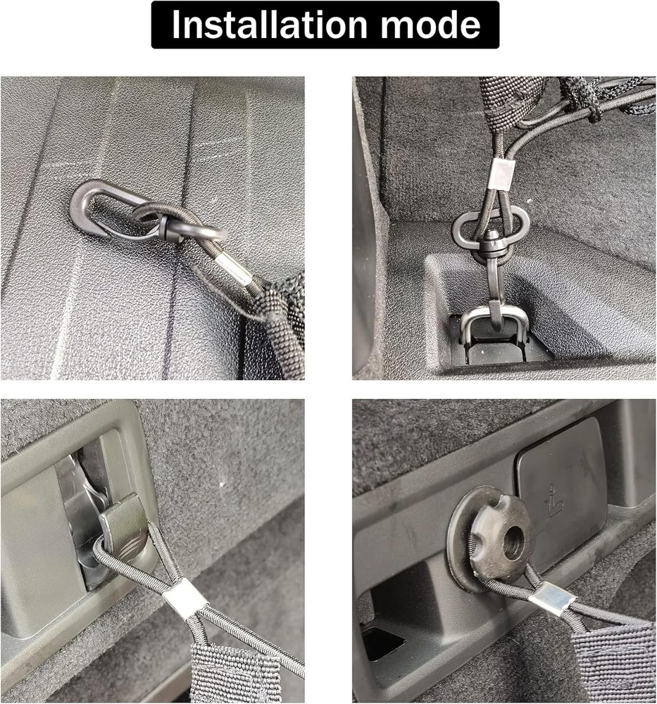 2 Packs Cargo Net Stretchable, Adjustable Elastic Trunk Storage Net with Hook