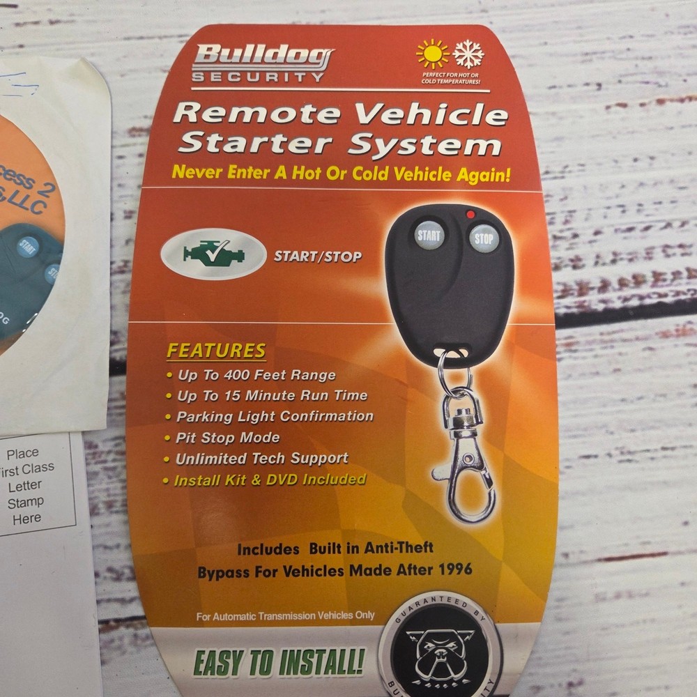 Bulldog Security RS82B Remote Car Starter System Kit AS IS Untested