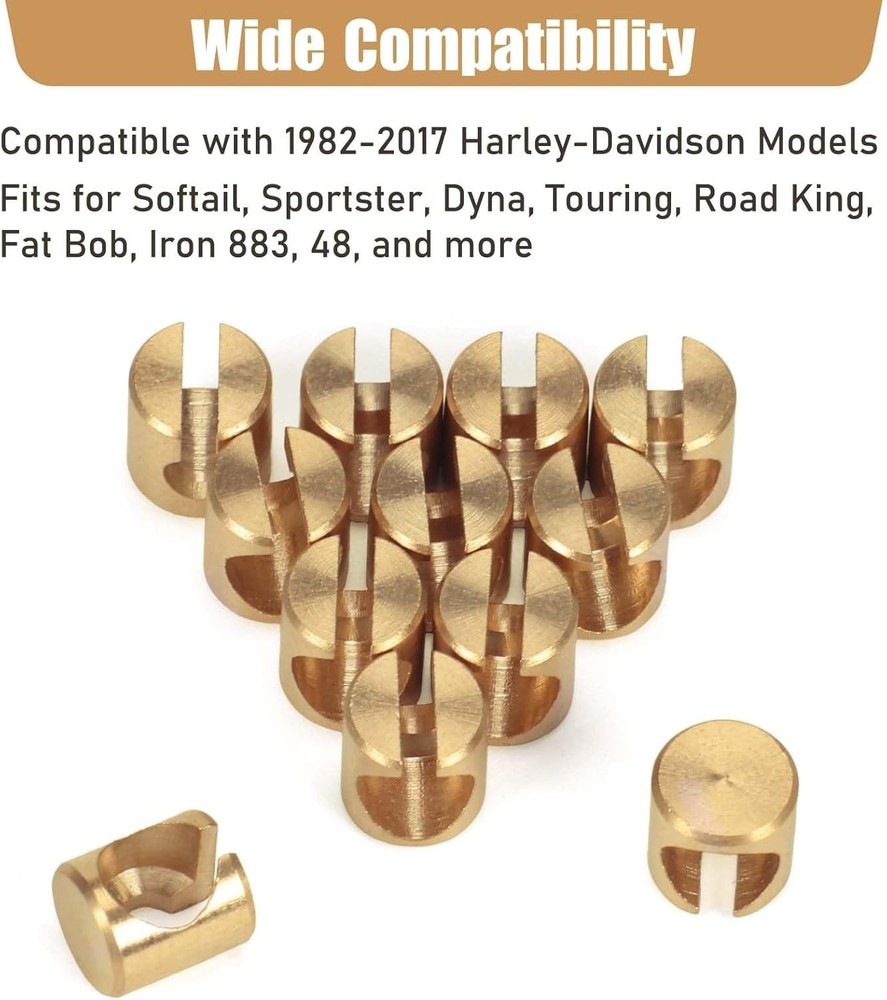 12 Pcs Throttle and Idle Cable Ferrules for Harley Davidson 1982-2017 Carbure...