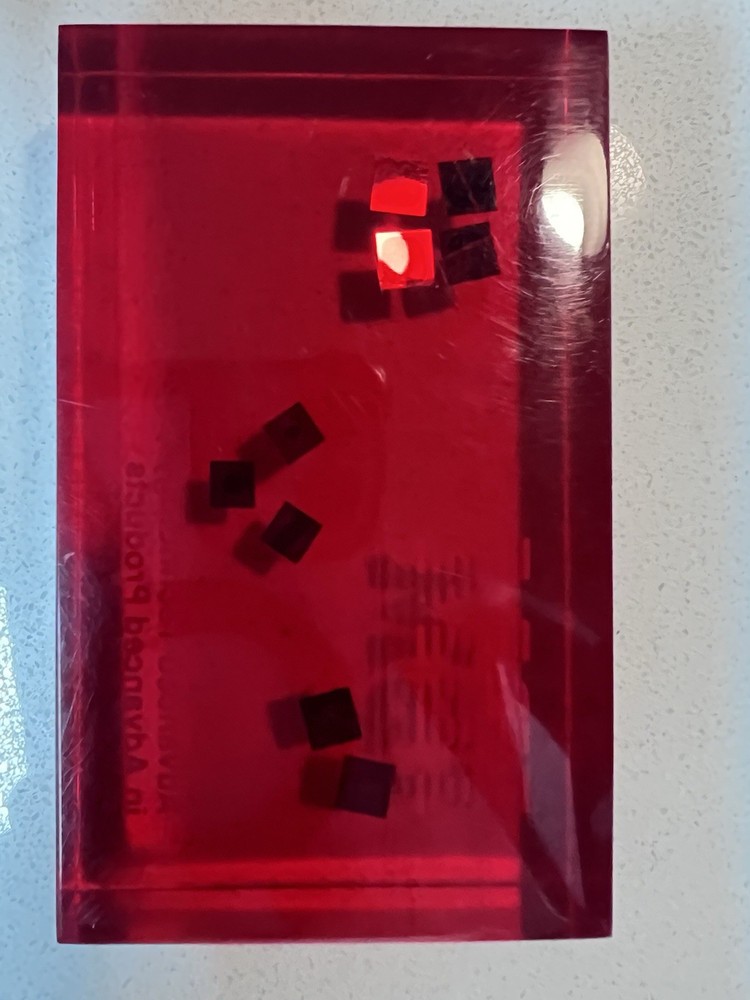 IBM Advanced Technology Acrylic Display Sign Red Gold Silver