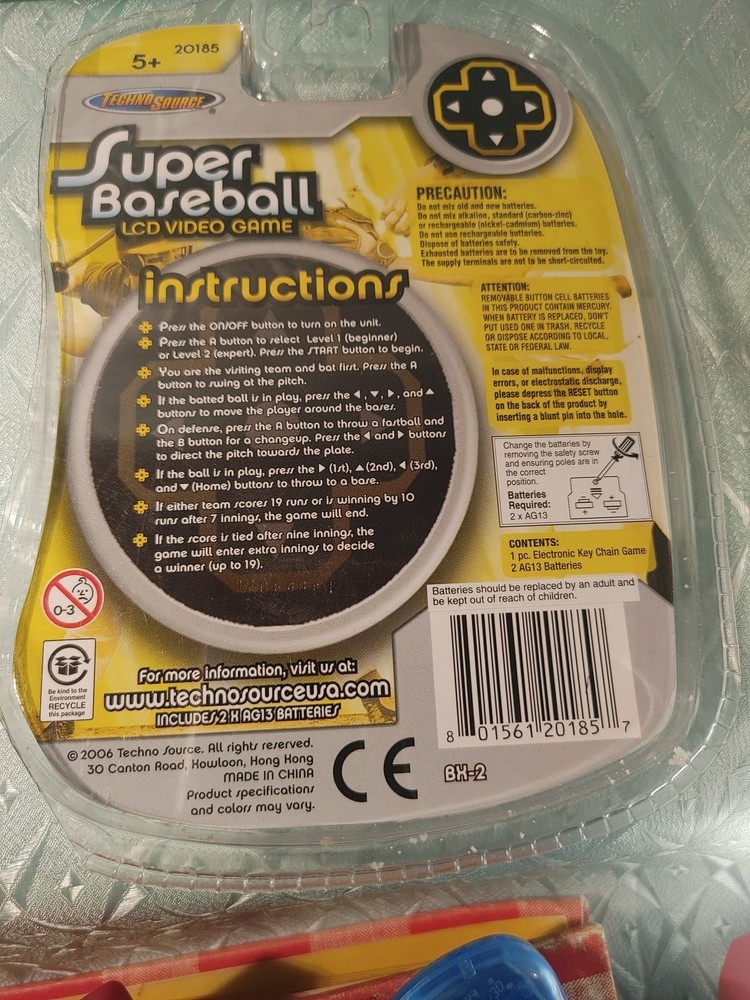 Super Baseball and Space Intruder Handheld Keychain LCD Video Game Techno Source