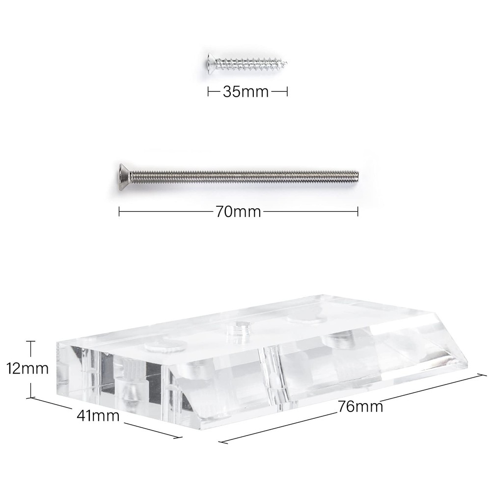 Alpinista Skateboard Wall Mount Horizontal Deck Display 1 Pack Transparent