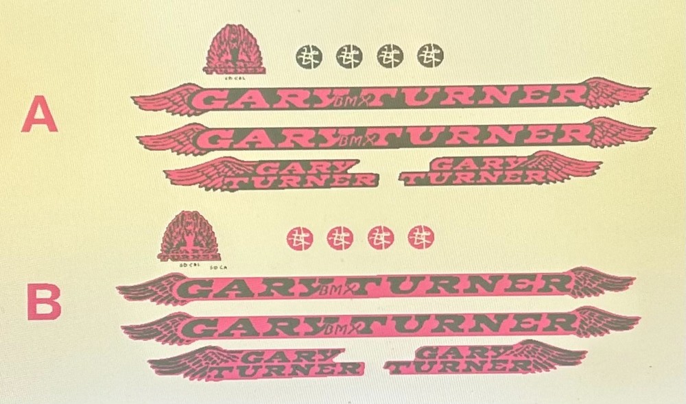 Custom Gary Turner Frame Decal Set With Wings