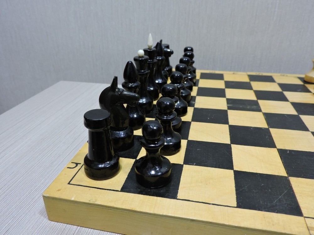 Nice Vintage Wooden Chess Set Soviet USSR