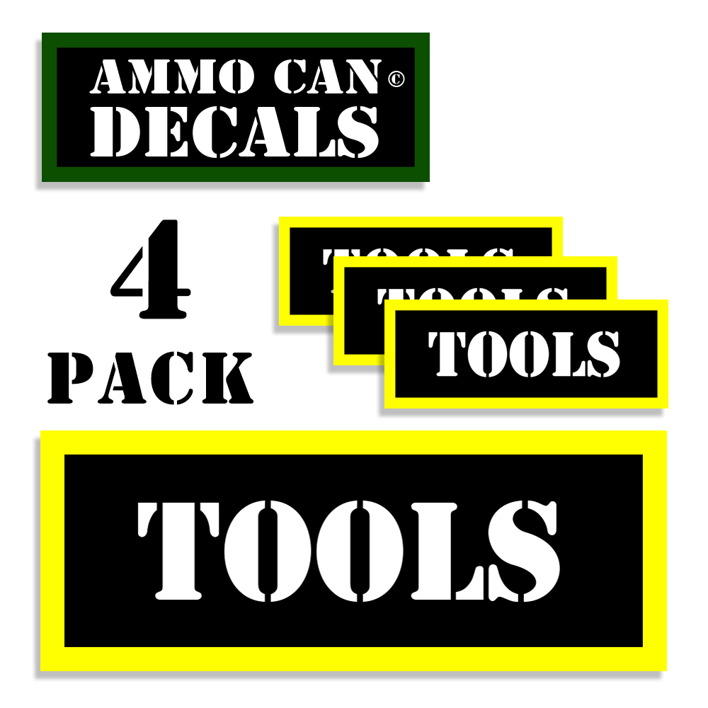 TOOLS  Ammo Can Stickers Ammunition Gun Case Labels for TOOLS Decal 4 pack BLYW