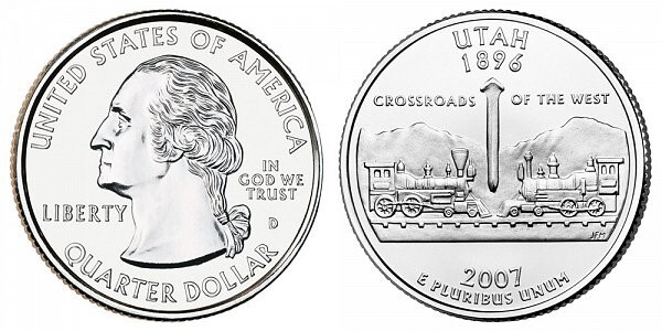 2007 D UTAH STATE QUARTER  Choice Unc  From Mint Rolls