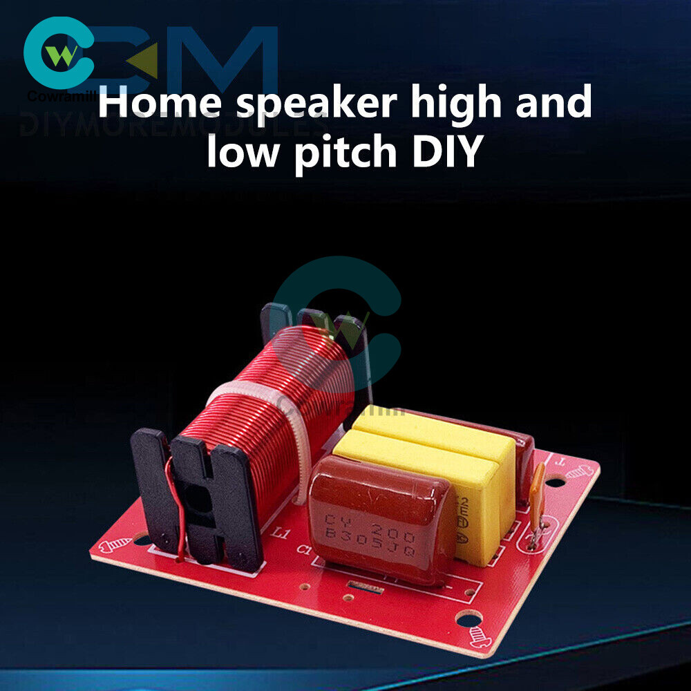 80W 2 Way Speaker Frequency Divider Audio High Low Crossover Filter 4-8 Ohms DIY
