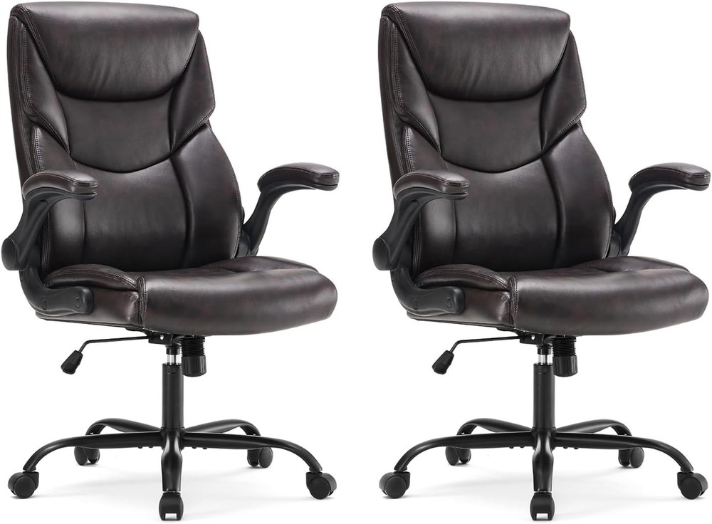 Leather Office Chair Ergonomic Executive Computer Desk Chairs W/ Adjustable
